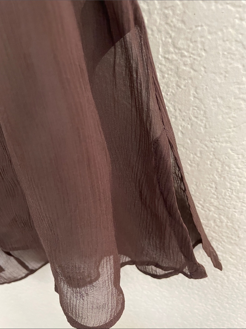 City unltd Brown 100% silk Sheer Blouse Cap Sleeves academia classic 18x26 sz4 - Picture 5 of 7